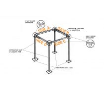 Custom Modular Frame Hardware - 4 Sided - Square or Rectangle - (Connectors and Floor Base Included)