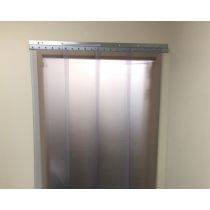 Strip Door Curtain - 34 in. (2ft 10 in) width X 72 in. (6 ft) height -  Frosted Glazed 8 in. strips width 50% overlap - Common Door Kit  (Hardware included)